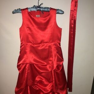 Girls red fancy dress